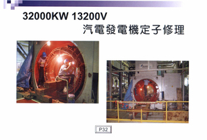32000KW 13200V氣電發電機定子修理